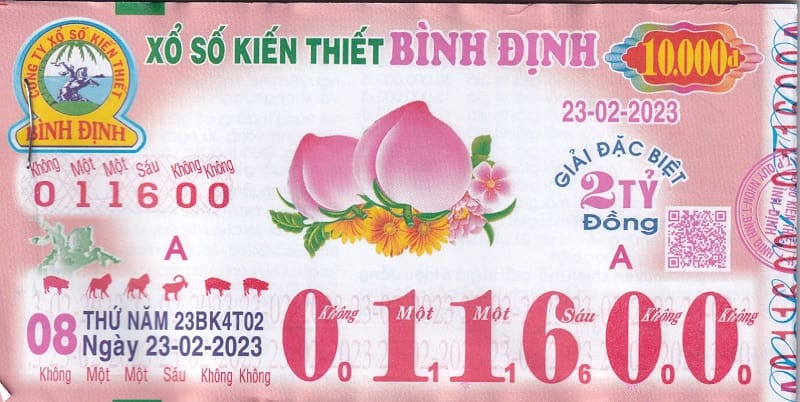Vé số giấy truyền thống tỉnh Bình Định